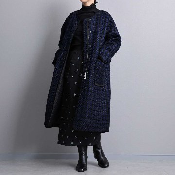 12月上旬届け予定『Tulle houndstooth tweed』2WAY Long Coat 【全2色】の画像