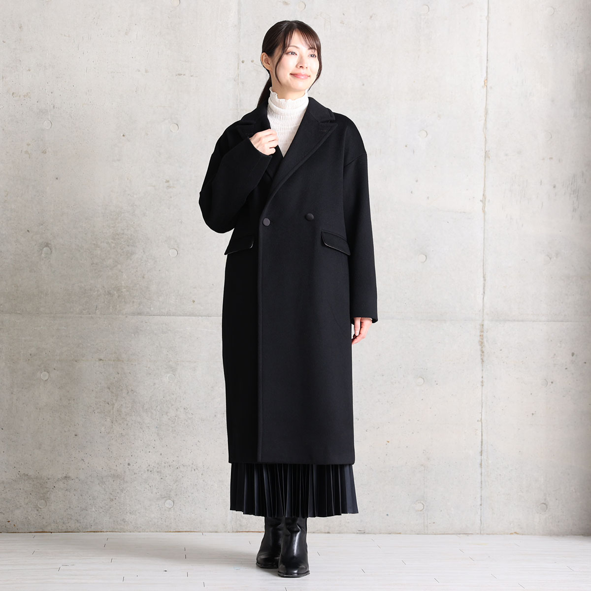 12月上旬お届け予定『Pure cashmere』 Over chester coat【全3色】の画像