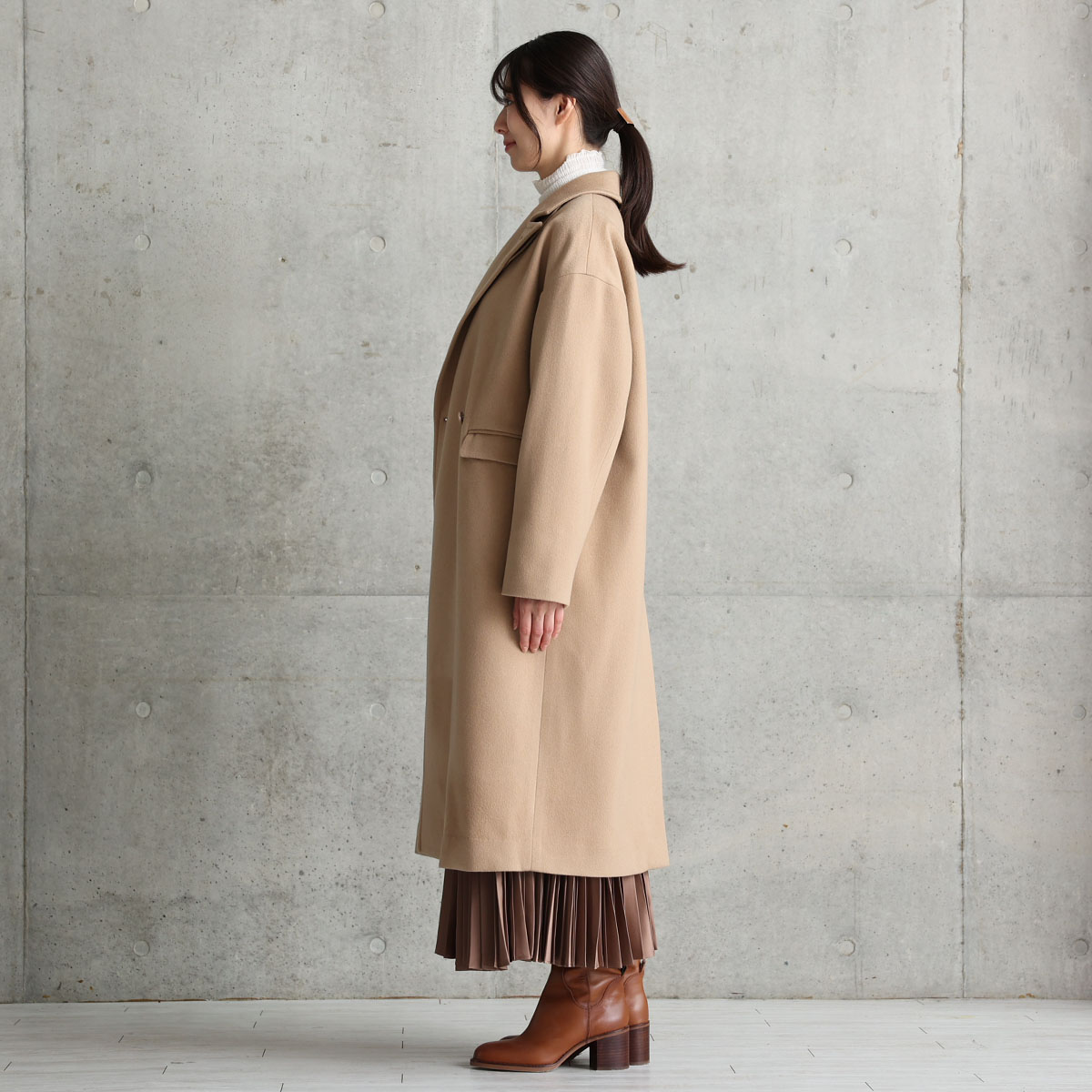 12月上旬お届け予定『Pure cashmere』 Over chester coat【全3色】の画像