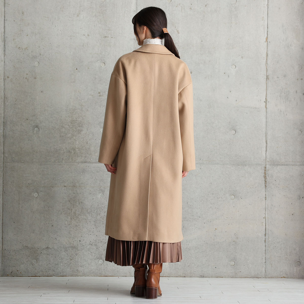 12月上旬お届け予定『Pure cashmere』 Over chester coat【全3色】の画像