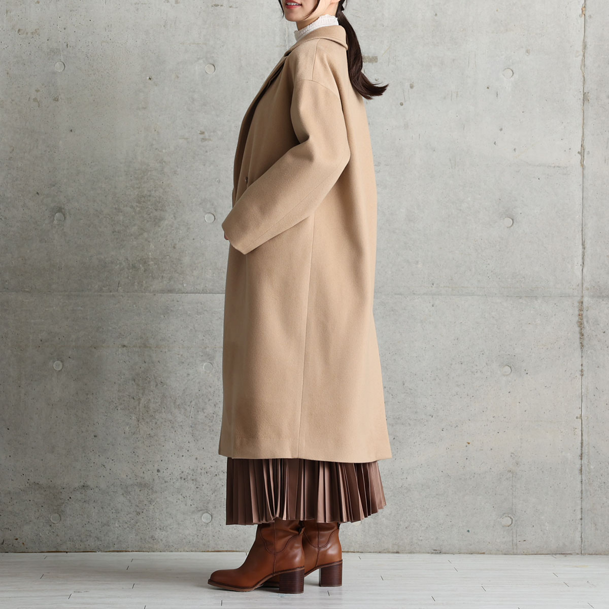 12月上旬お届け予定『Pure cashmere』 Over chester coat【全3色】の画像