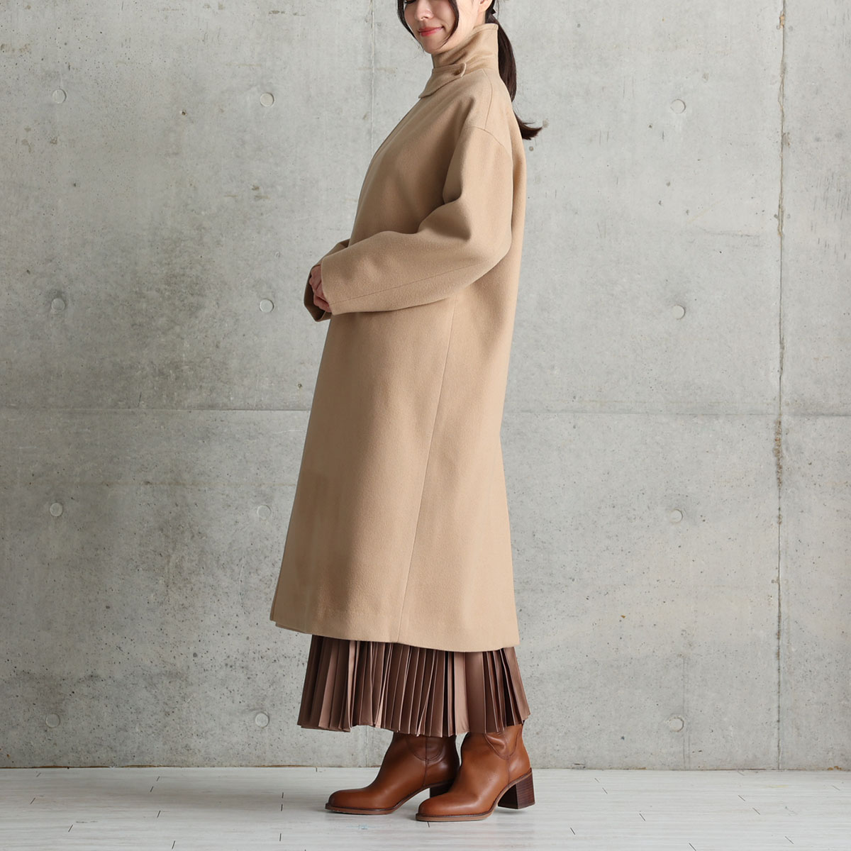 12月上旬お届け予定『Pure cashmere』 Over chester coat【全3色】の画像