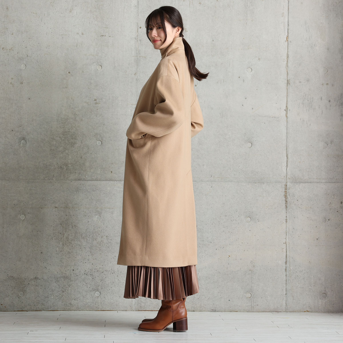 12月上旬お届け予定『Pure cashmere』 Over chester coat【全3色】の画像