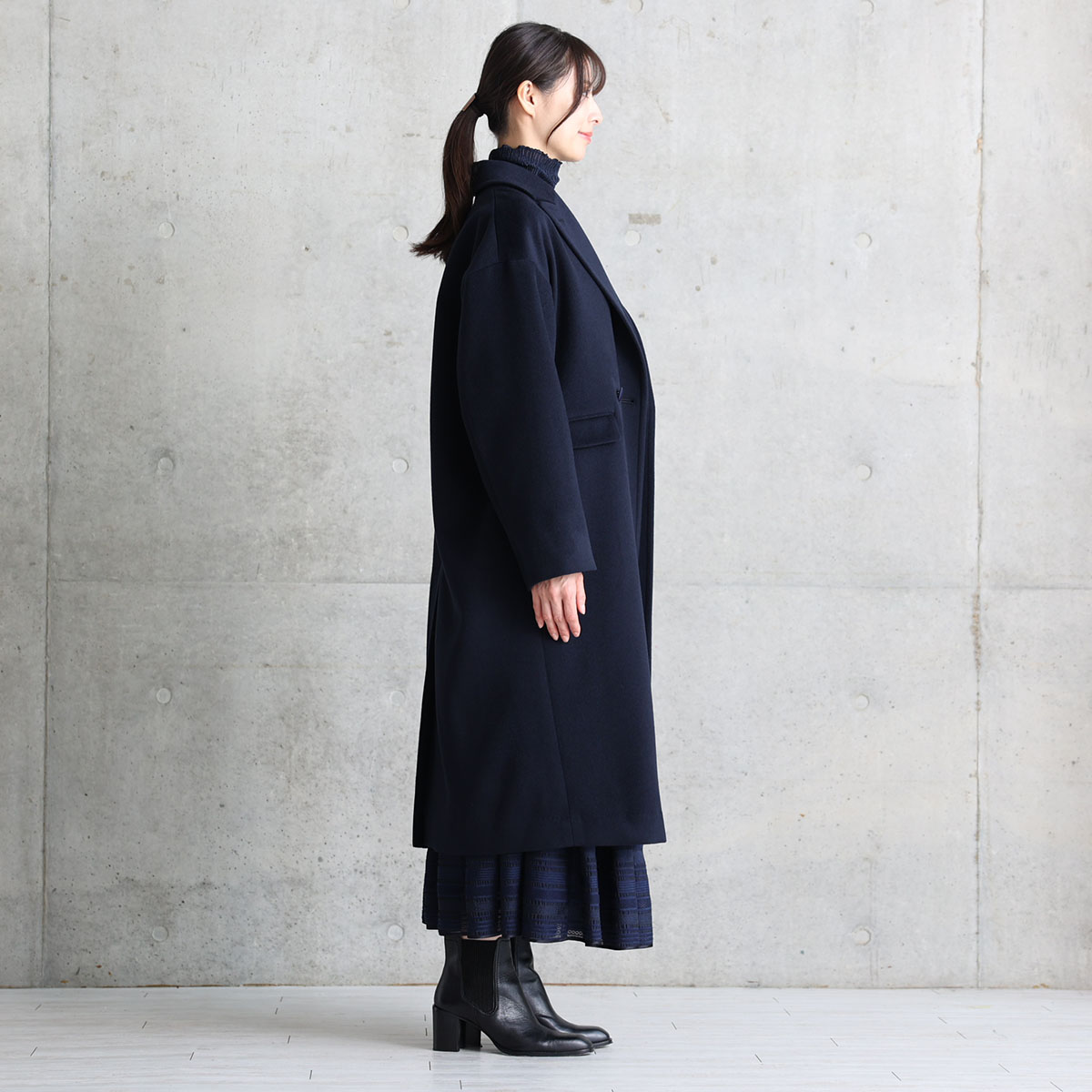 12月上旬お届け予定『Pure cashmere』 Over chester coat【全3色】の画像