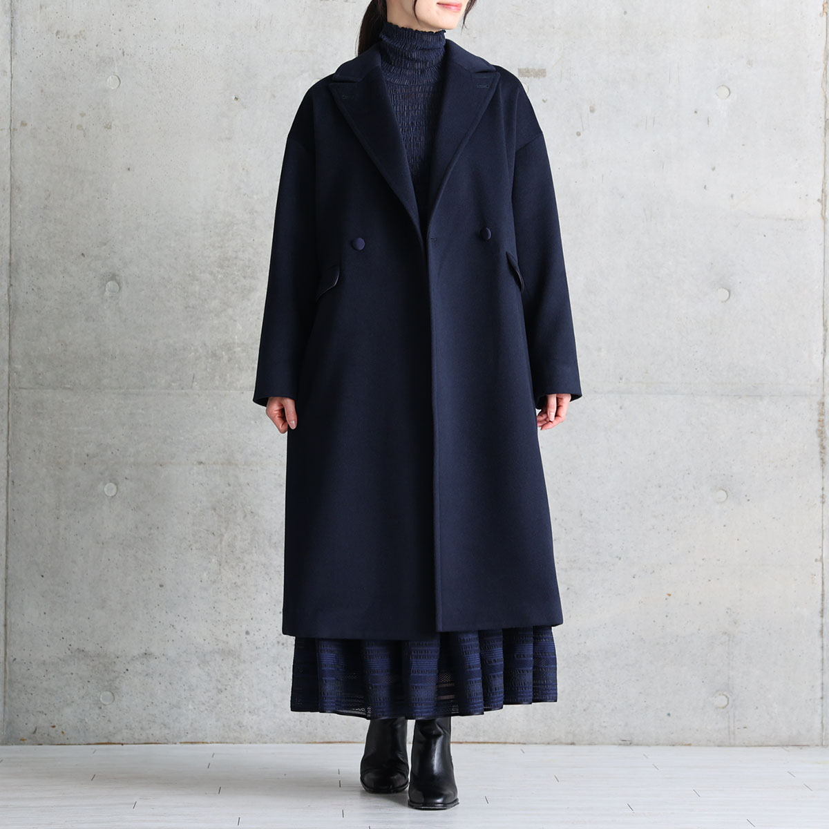 12月上旬お届け予定『Pure cashmere』 Over chester coat【全3色】の画像