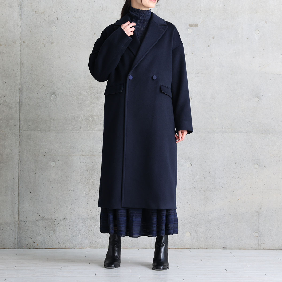 12月上旬お届け予定『Pure cashmere』 Over chester coat【全3色】の画像