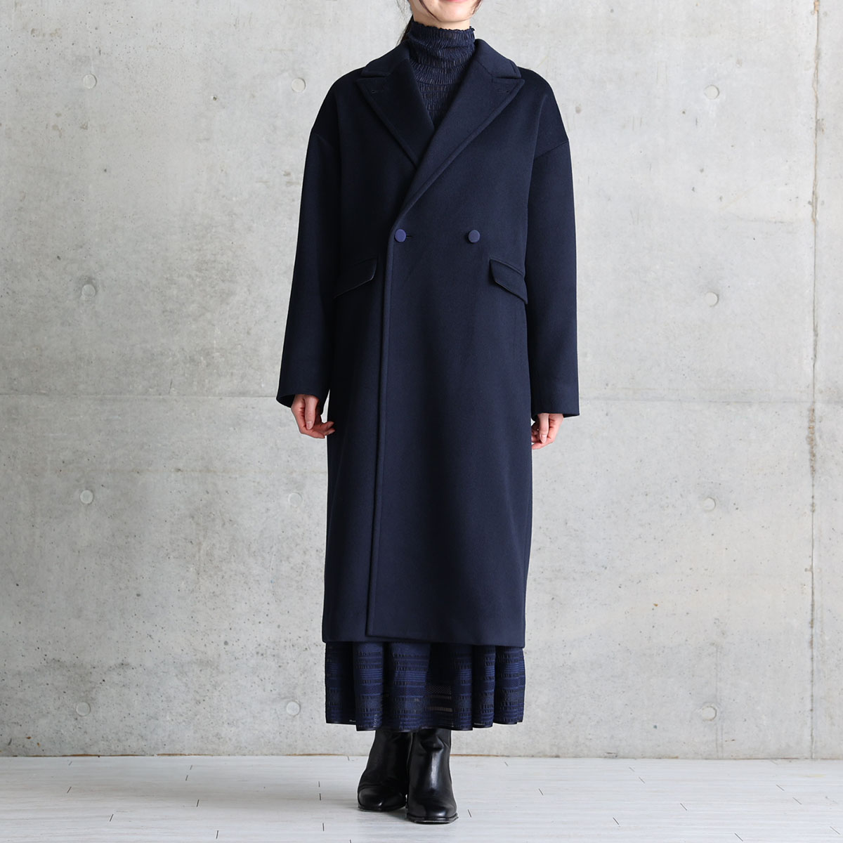 12月上旬お届け予定『Pure cashmere』 Over chester coat【全3色】の画像