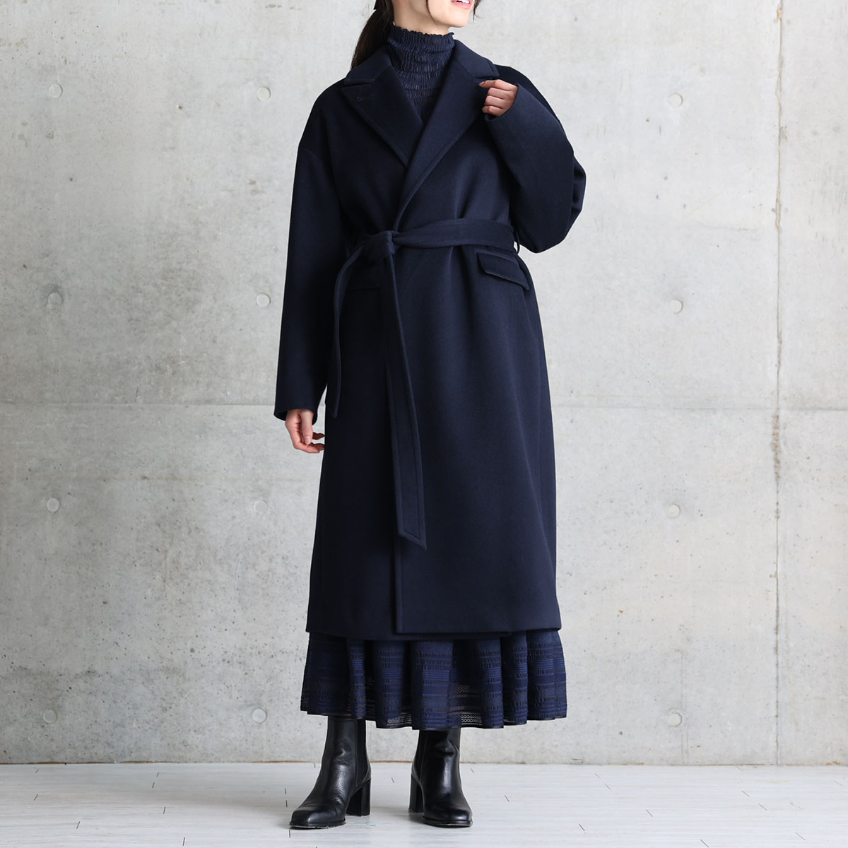 12月上旬お届け予定『Pure cashmere』 Over chester coat【全3色】の画像