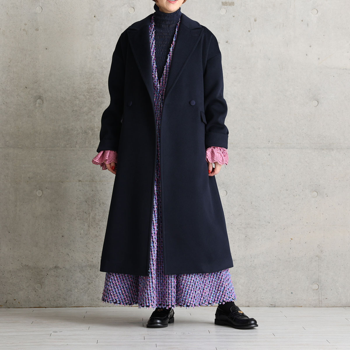 12月上旬お届け予定『Pure cashmere』 Over chester coat【全3色】の画像