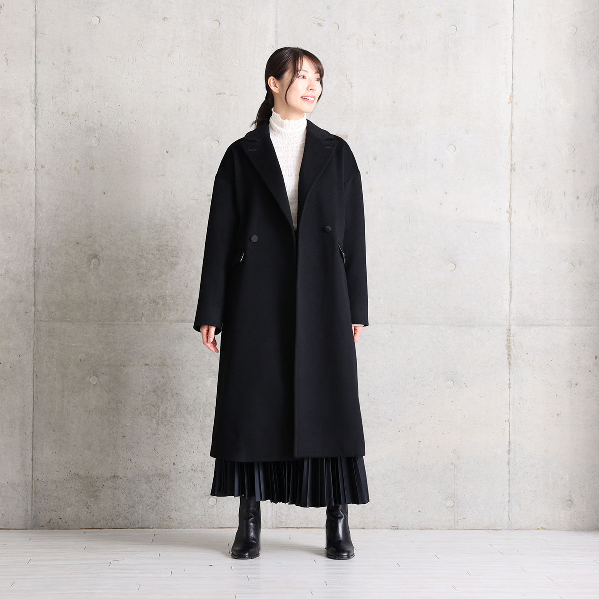 12月上旬お届け予定『Pure cashmere』 Over chester coat【全3色】の画像