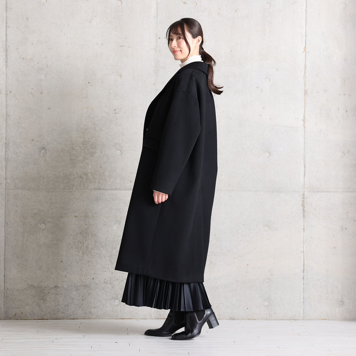 12月上旬お届け予定『Pure cashmere』 Over chester coat【全3色】の画像