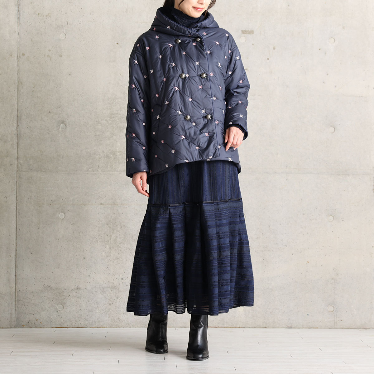 12月下旬お届け予定『The happy prince quilt』 Hoodie coat【全2色】の画像