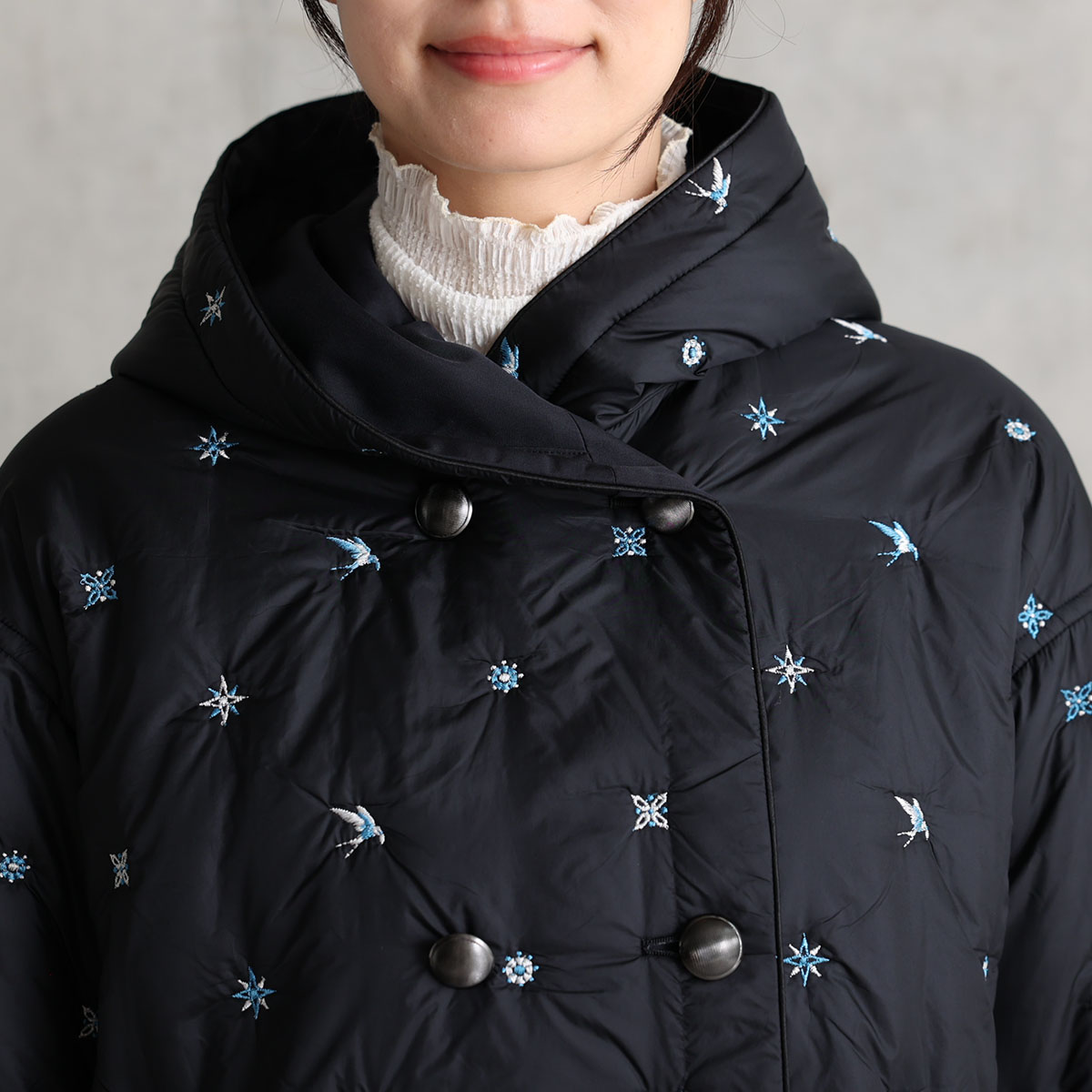 12月下旬お届け予定『The happy prince quilt』 Hoodie coat【全2色】の画像