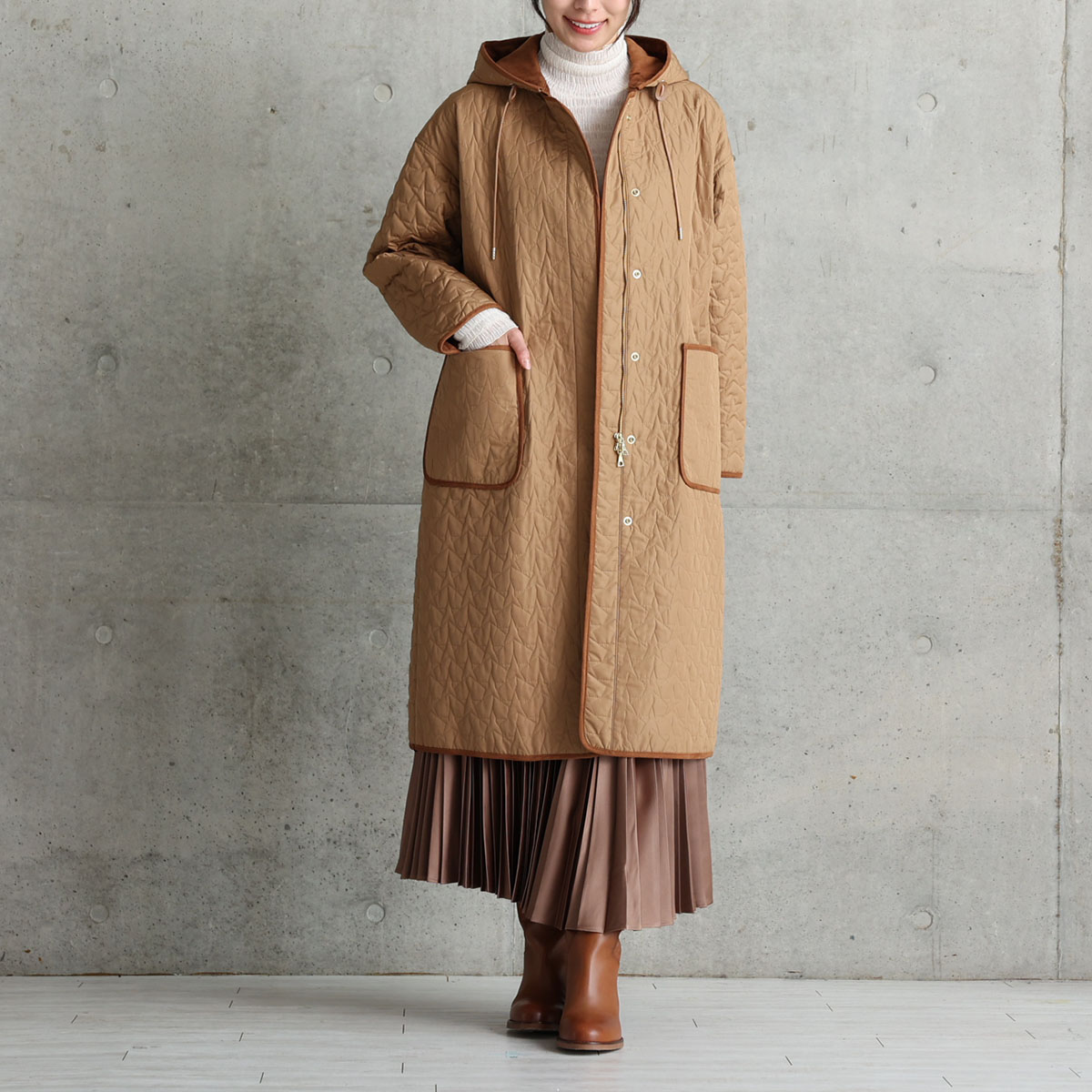 12月下旬お届け予定『Stella quilt』2WAY Long Coat 【全2色】の画像