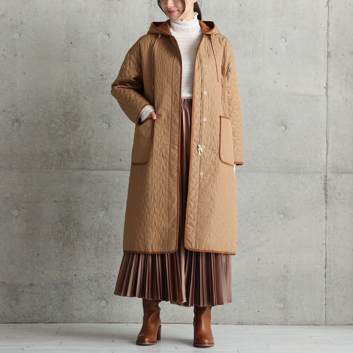 12月下旬お届け予定『Stella quilt』2WAY Long Coat 【全2色】の画像