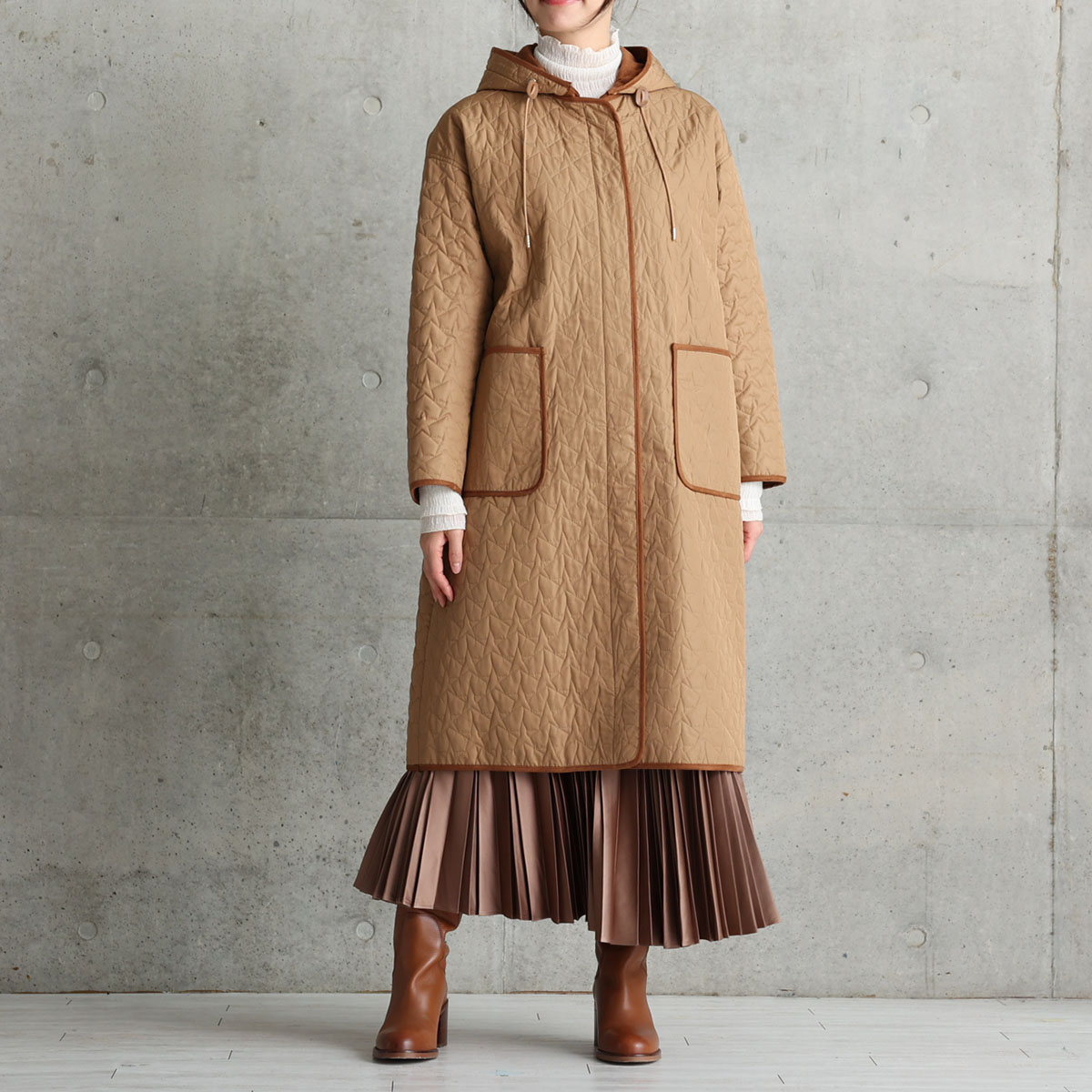 12月下旬お届け予定『Stella quilt』2WAY Long Coat 【全2色】の画像