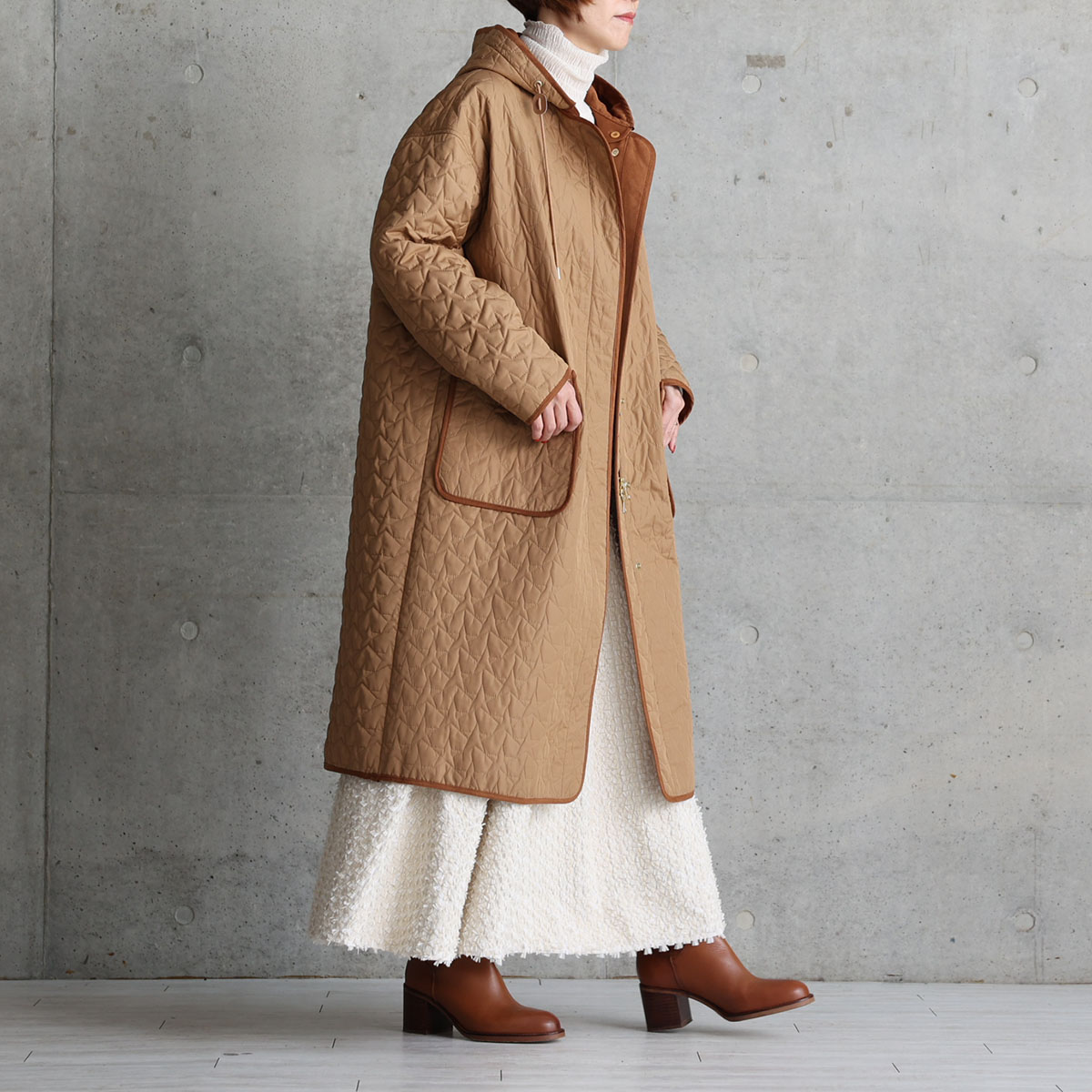 12月下旬お届け予定『Stella quilt』2WAY Long Coat 【全2色】の画像