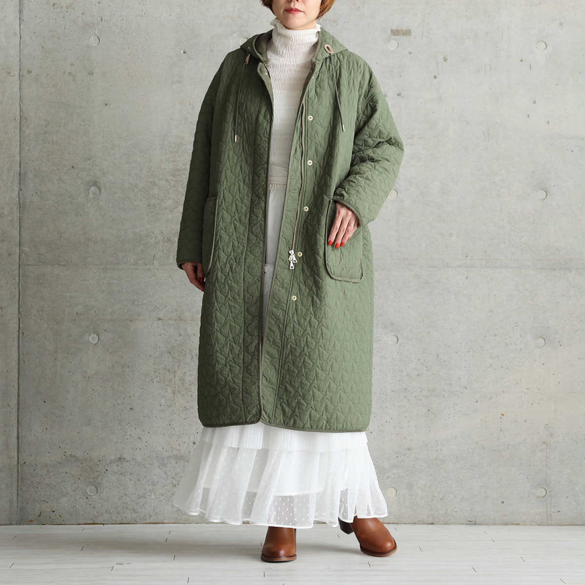 12月下旬お届け予定『Stella quilt』2WAY Long Coat 【全2色】の画像