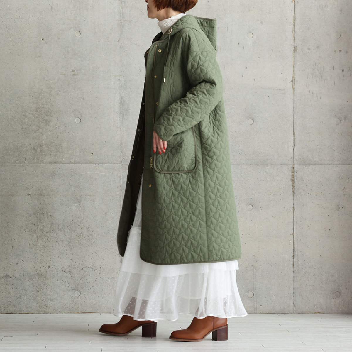 12月下旬お届け予定『Stella quilt』2WAY Long Coat 【全2色】の画像