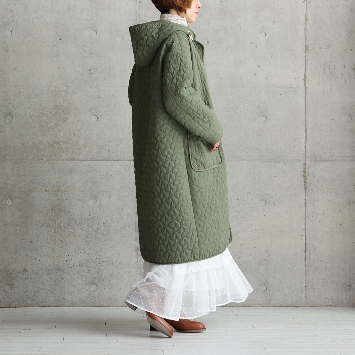 12月下旬お届け予定『Stella quilt』2WAY Long Coat 【全2色】の画像