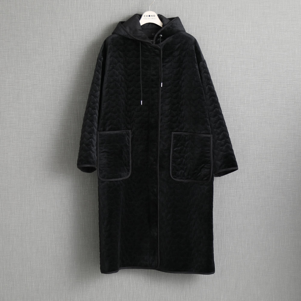 12月下旬お届け予定『Stella quilt velvet』2WAY Long Coat【全1色】の画像