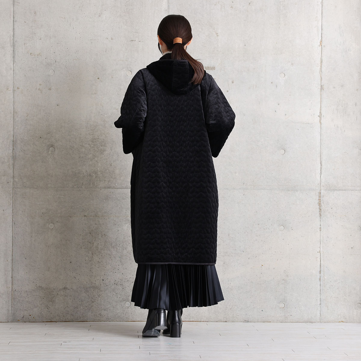 12月下旬お届け予定『Stella quilt velvet』2WAY Long Coat【全1色】の画像