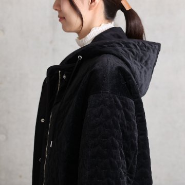 12月下旬お届け予定『Stella quilt velvet』2WAY Long Coat【全1色】の画像