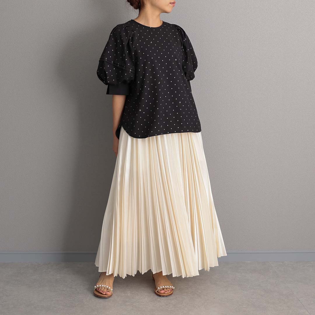 2月中旬～下旬お届け予定 『Inflexion pleats』 Long skirt 【全4色】の画像