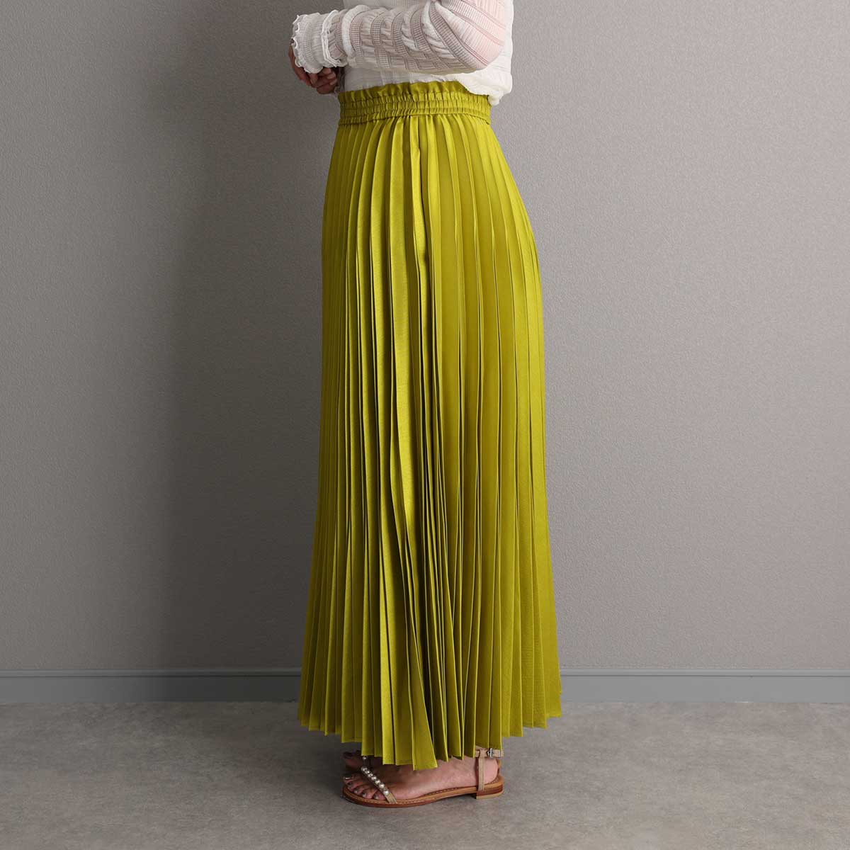 2月中旬～下旬お届け予定 『Inflexion pleats』 Long skirt 【全4色】の画像