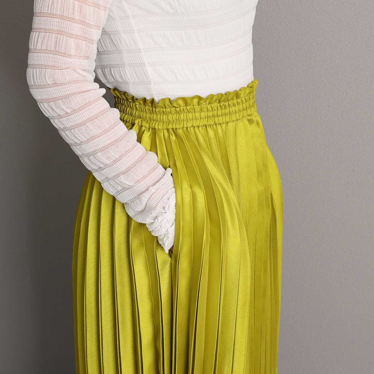 2月中旬～下旬お届け予定 『Inflexion pleats』 Long skirt 【全4色】の画像