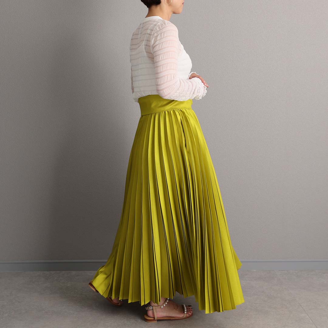 2月中旬～下旬お届け予定 『Inflexion pleats』 Long skirt 【全4色】の画像