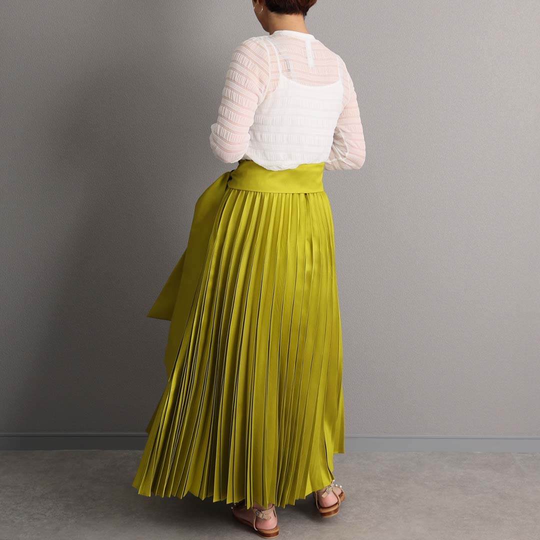 2月中旬～下旬お届け予定 『Inflexion pleats』 Long skirt 【全4色】の画像