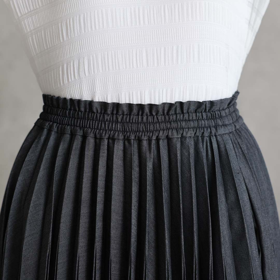 2月中旬～下旬お届け予定 『Inflexion pleats』 Long skirt 【全4色】の画像