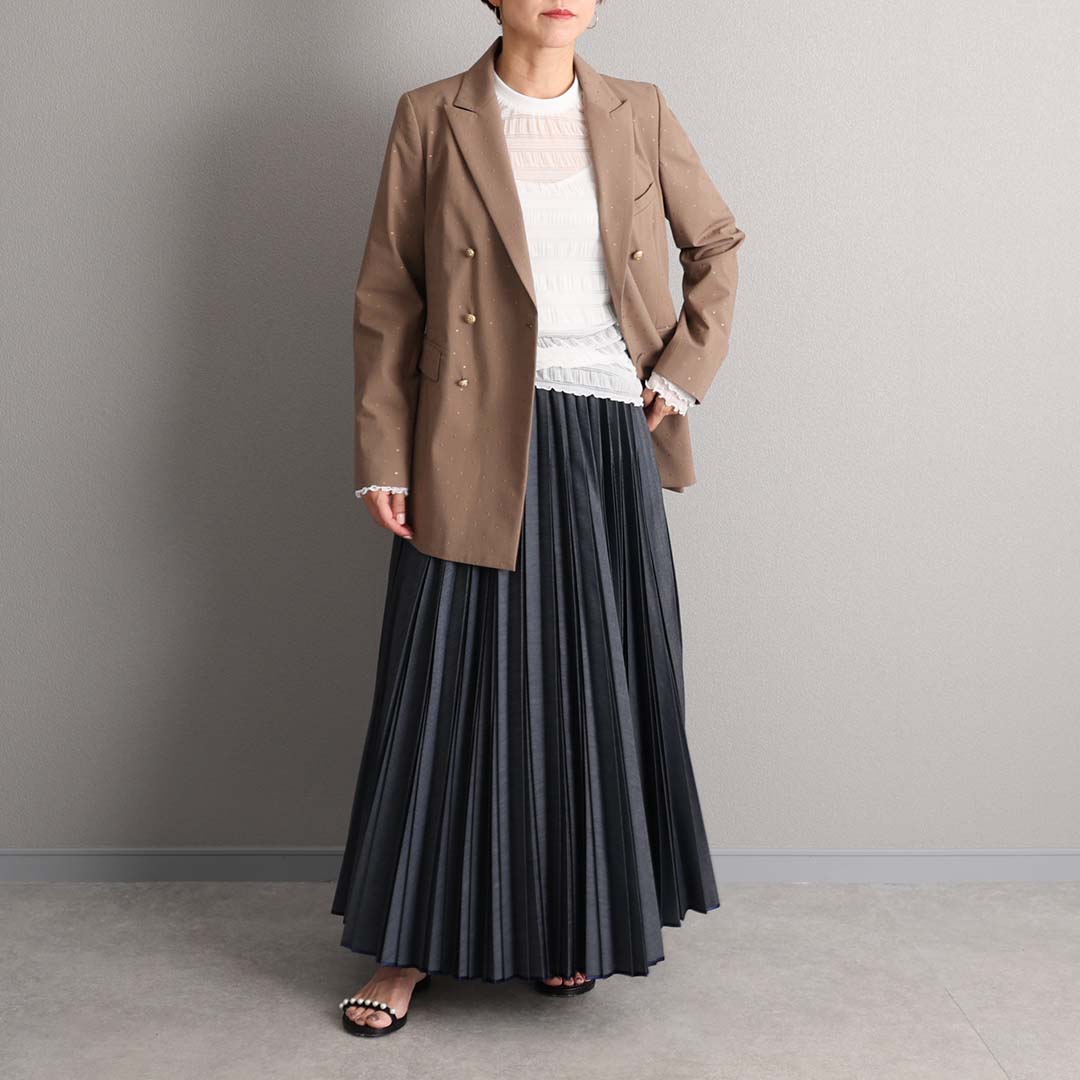 2月中旬～下旬お届け予定 『Inflexion pleats』 Long skirt 【全4色】の画像