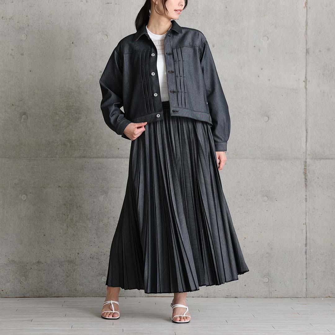 2月中旬～下旬お届け予定 『Inflexion pleats』 Long skirt 【全4色】の画像