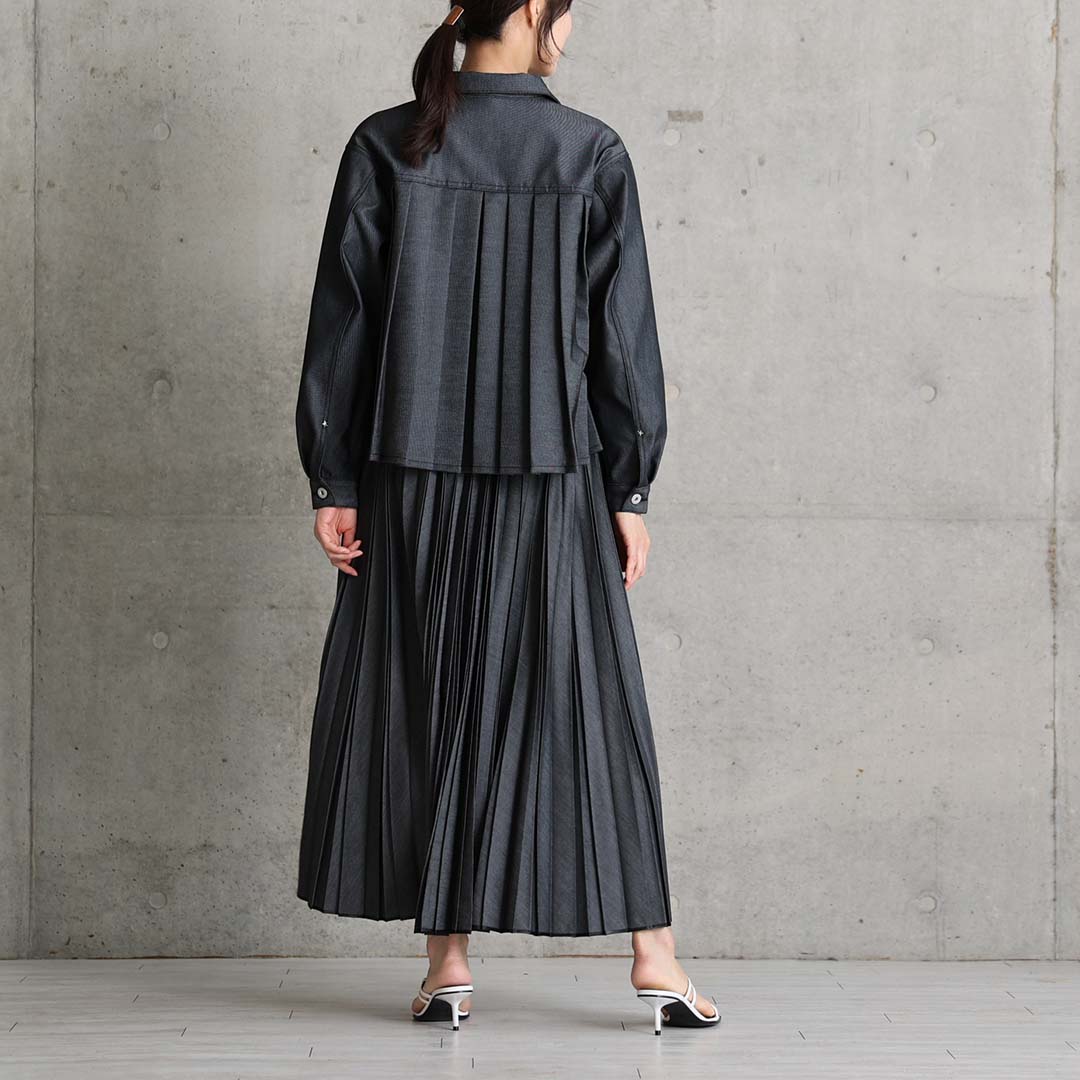 2月中旬～下旬お届け予定 『Inflexion pleats』 Long skirt 【全4色】の画像