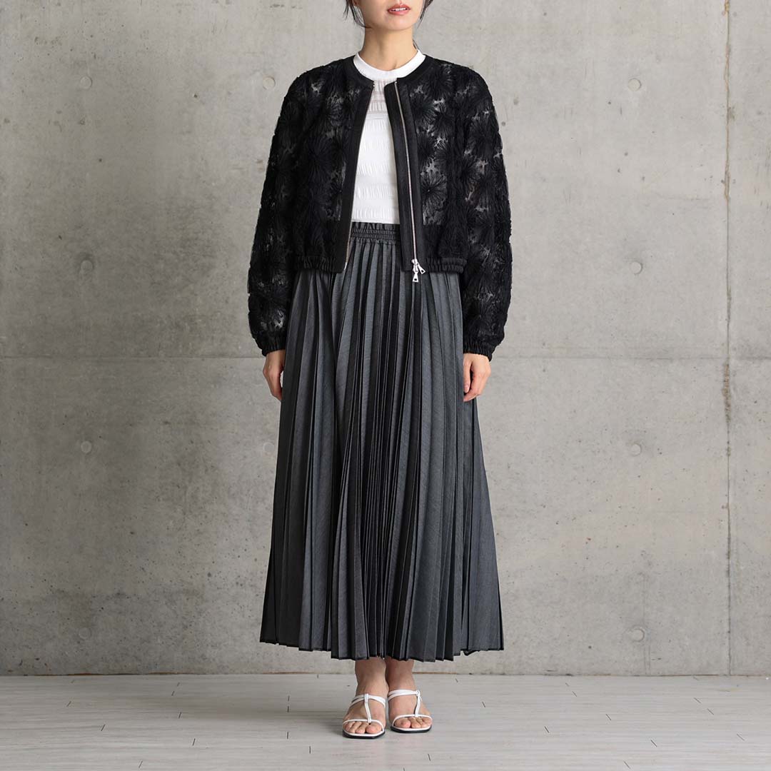 2月中旬～下旬お届け予定 『Inflexion pleats』 Long skirt 【全4色】の画像