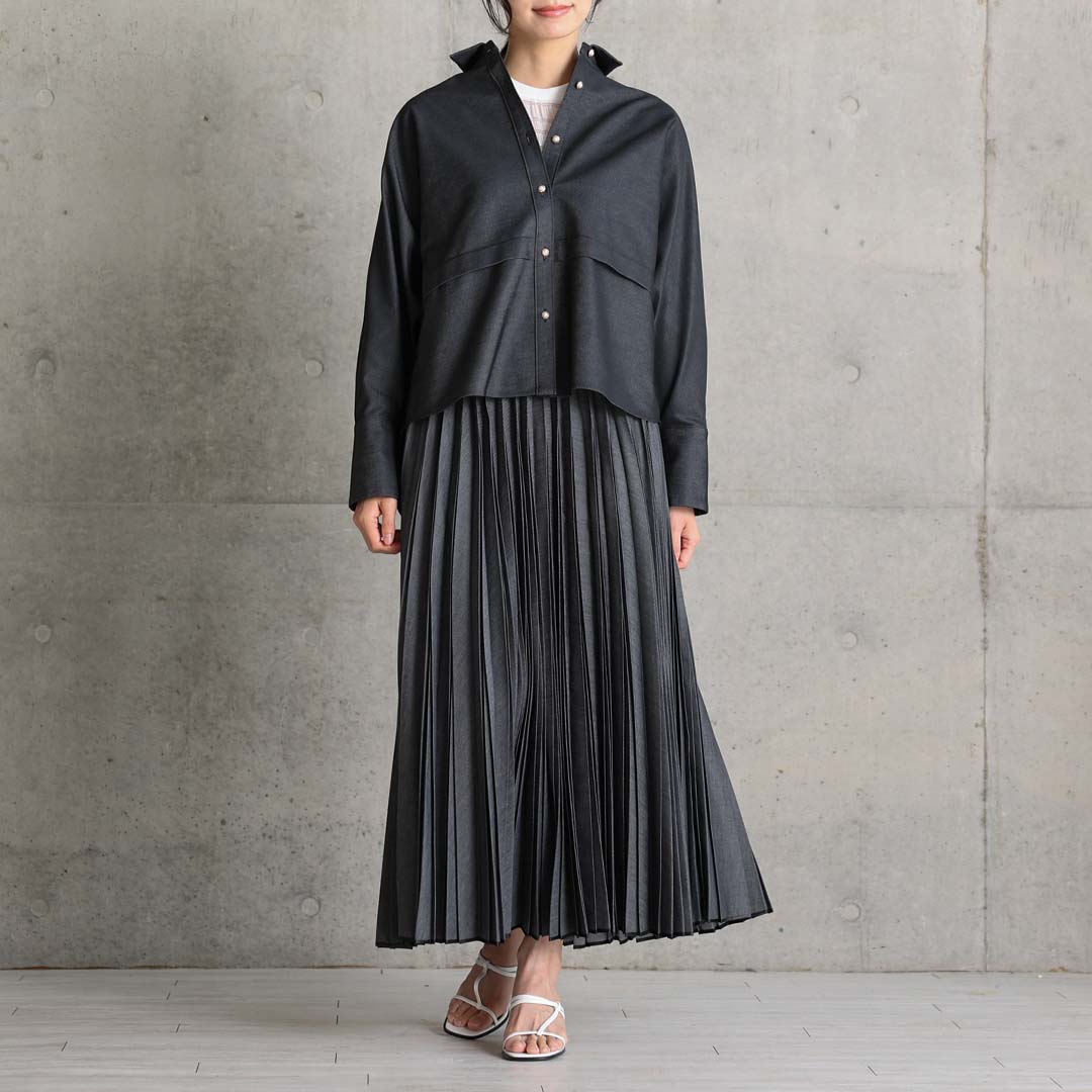 2月中旬～下旬お届け予定 『Inflexion pleats』 Long skirt 【全4色】の画像