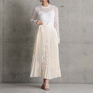 2月中旬～下旬お届け予定 『Inflexion pleats』 Long skirt 【全4色】の画像