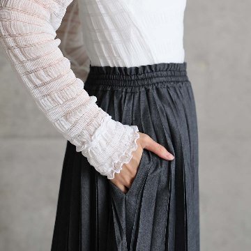 2月中旬～下旬お届け予定 『Inflexion pleats』 Long skirt 【全4色】の画像