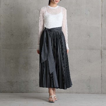 2月中旬～下旬お届け予定 『Inflexion pleats』 Long skirt 【全4色】の画像