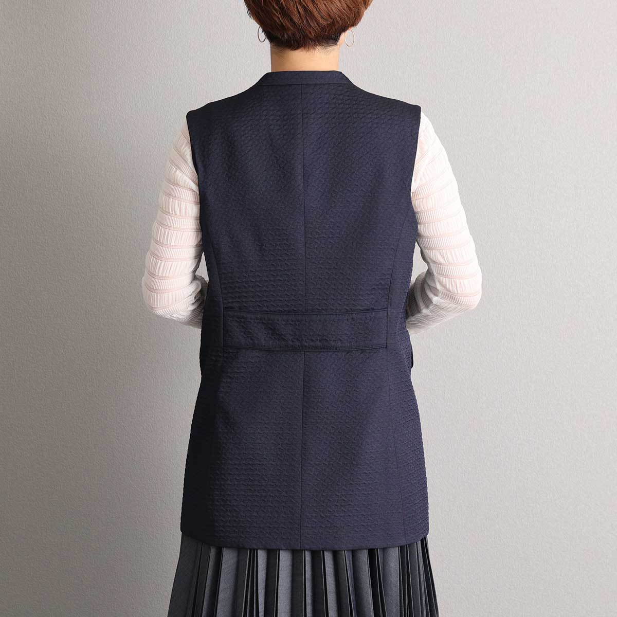 3月中旬-下旬お届け予定『Stella matelasse』 Short gilet【全3色】の画像