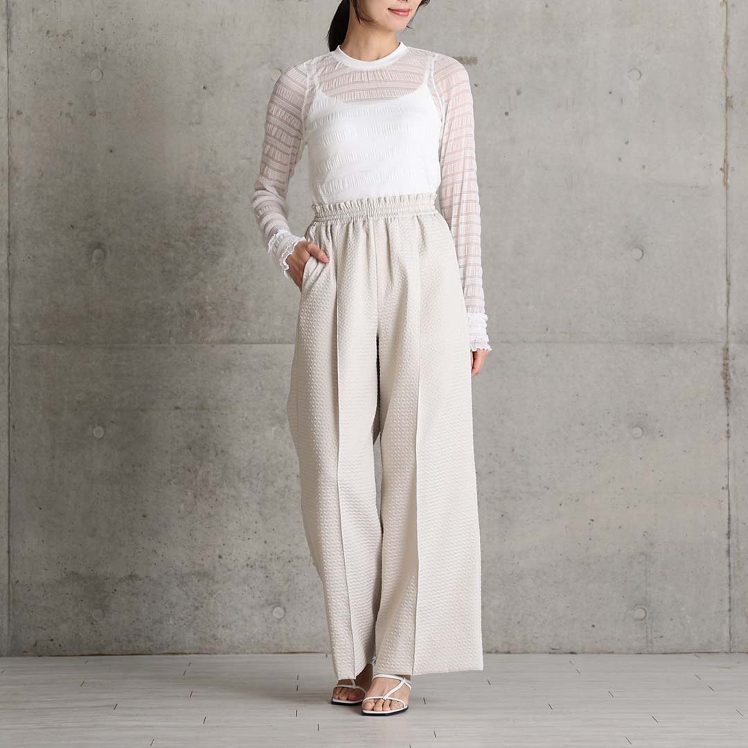 3月中旬～下旬お届け予定『Stella matelasse』 Easy wide pants 【全3色】の画像