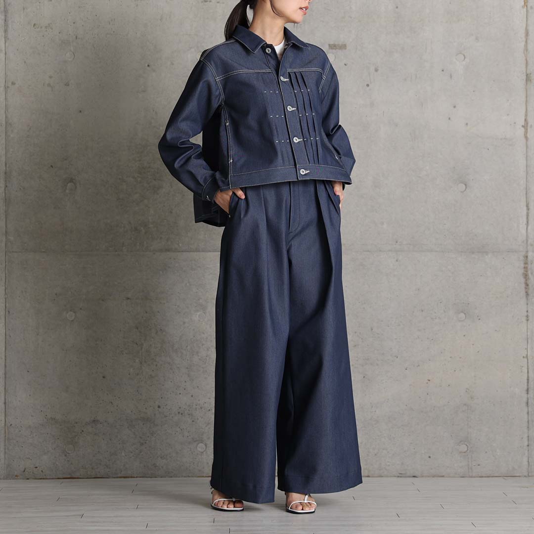 3月中旬～下旬お届け予定『Dress Denim』 Tuck pants 【全3色】の画像