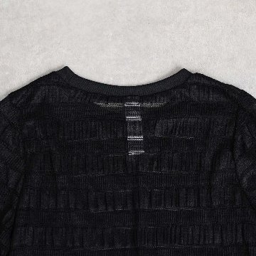 3月中旬~下旬お届け予定『Sheer border lace』 Crew-neck tops【全3色】の画像