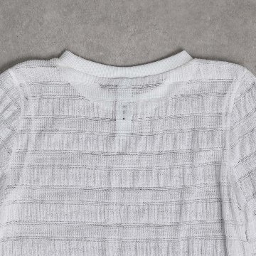 3月中旬~下旬お届け予定『Sheer border lace』 Crew-neck tops【全3色】の画像