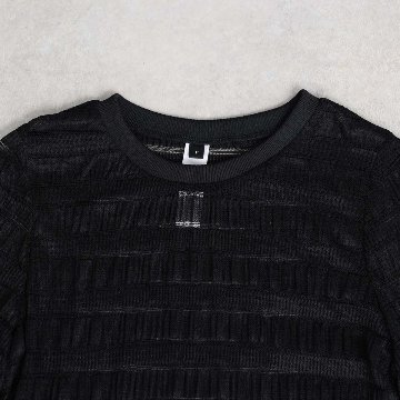 3月中旬~下旬お届け予定『Sheer border lace』 Crew-neck tops【全3色】の画像