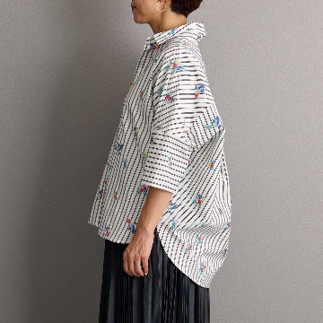 4月中旬～下旬お届け予定『Robin stripe』 Relax shirts【全3色】の画像