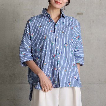 4月中旬～下旬お届け予定『Robin stripe』 Relax shirts【全3色】の画像