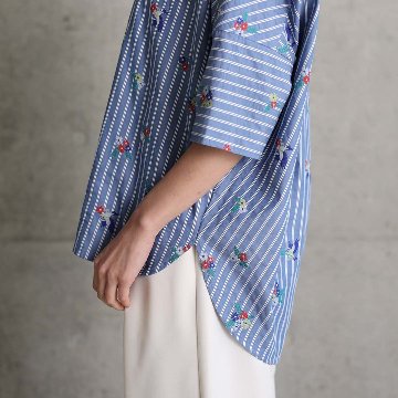 4月中旬～下旬お届け予定『Robin stripe』 Relax shirts【全3色】の画像